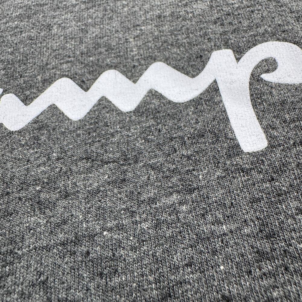 Champion Mens Size M Medium Dark Charcoal Heather Gray Script Logo T-Shirt - Picture 5 of 8